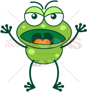 Angry frog yelling at someone - illustratoons