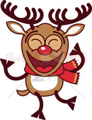 Cool Christmas reindeer dancing animatedly