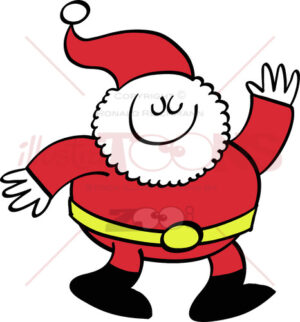 Cute Santa Claus waving animatedly