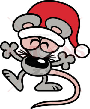 Gray mouse celebrating Christmas