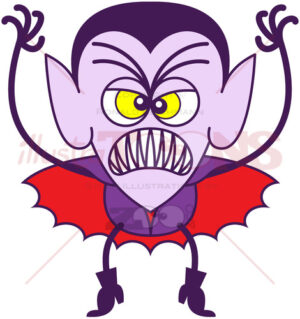 Halloween Dracula in scary mood - illustratoons