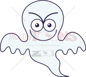 Halloween ghost smiling mischievously 1187