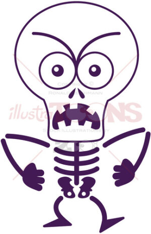 Halloween skeleton expressing anger and groaning - illustratoons