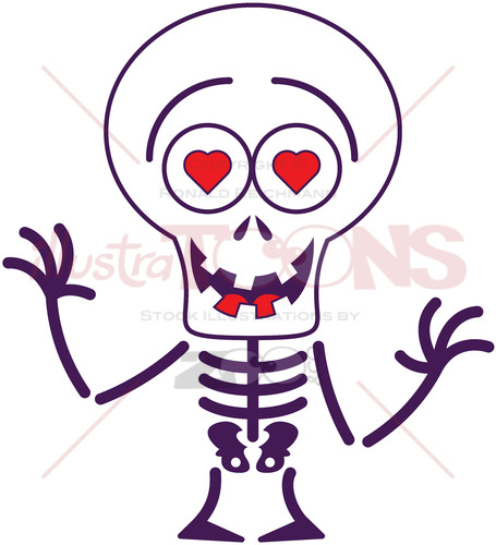 Halloween skeleton falling in love - illustratoons