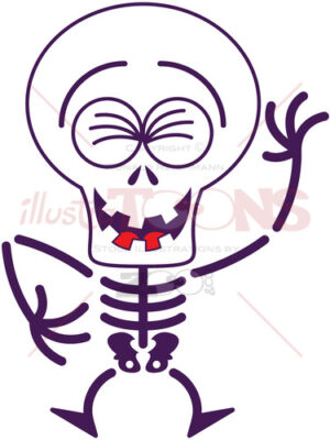 Halloween skeleton laughing joyfully - illustratoons