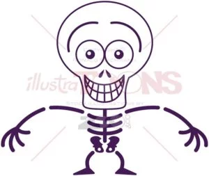 Halloween skeleton showing embarrassment - illustratoons