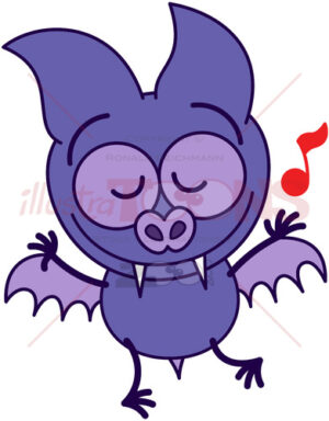Purple bat dancing animatedly - illustratoons