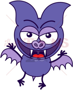 Purple bat feeling mischievous - illustratoons