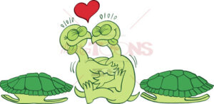 Naked turtles joyously making love - illustratoons