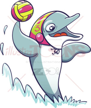 Cool dolphin playing water polo 7343