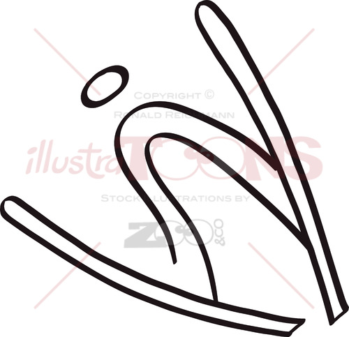 Show Your Love for Ski Jumping with a Minimalist Stick Man Pictogram - illustratoons