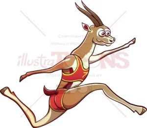 Athletic gazelle performing a long jump 7465