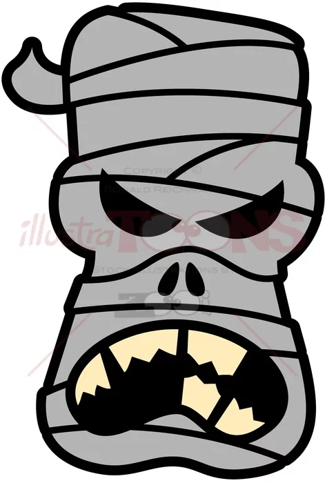 Angry Halloween mummy complaining - illustratoons