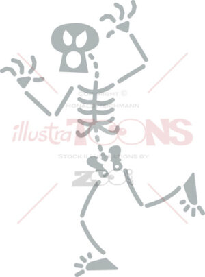 Halloween skeleton scaring someone - illustratoons