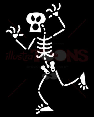 Halloween skeleton training in how to scare - illustratoons