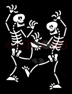 Halloween skeletons dancing animatedly - illustratoons