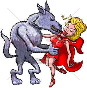 Big Bad Wolf seducing Little Red Riding Hood - illustratoons