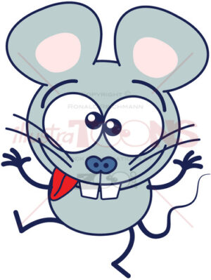 Cool gray mouse making funny faces - illustratoons