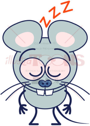 Nice mouse sleeping while standing up - illustratoons