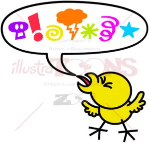 Rude little chicken saying bad words - illustratoons