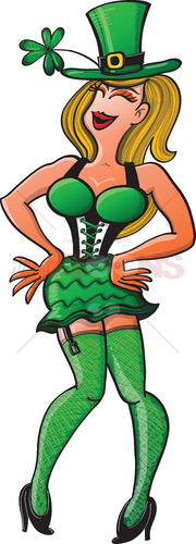Sexy woman disguised for Saint Patrick’s Day - illustratoons