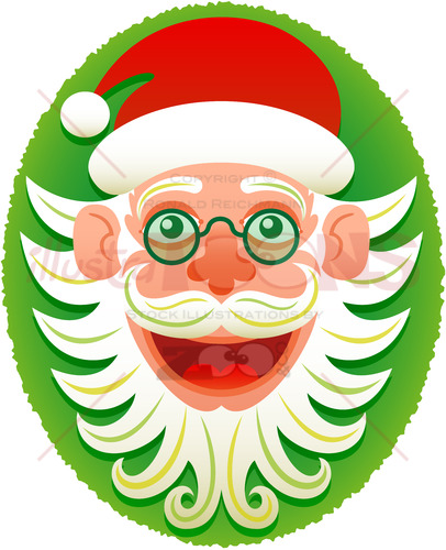 Hipster Santa Claus posing for a Christmas portrait - illustratoons