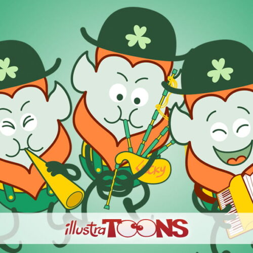 St Patrick's Day Leprechauns having fun collection