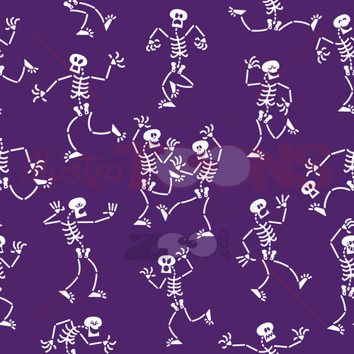 Cool skeletons having fun celebrating Halloween - illustratoons