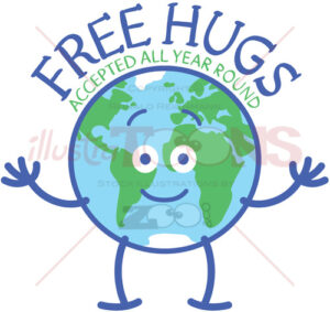 Our planet celebrates Earth Day by accepting free hugs all year round - illustratoons