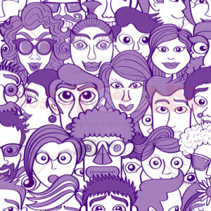 Vibrant Blue People: A Diversity Pattern of Styles and Expressions - illustratoons