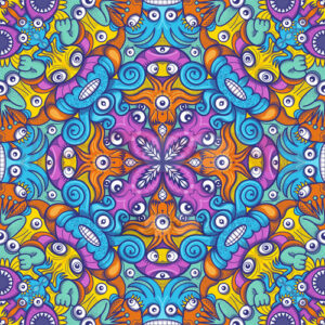 Enchanted Oceanic Wonders, a mesmerizing image that showcases the imaginative world of pattern design - illustratoons